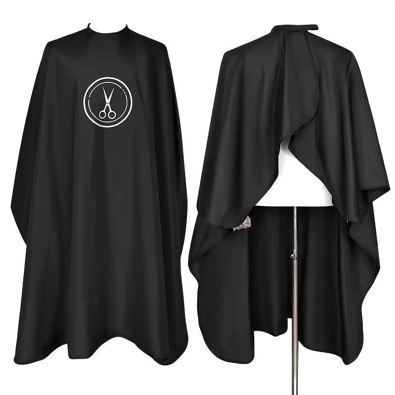 Image of 1pc Unisex Adult Hairdressing Apron With Snap Closure - Anti-static Fabric Robe, Suitable For Hair Styling, Home Haircuts, Or Shaving