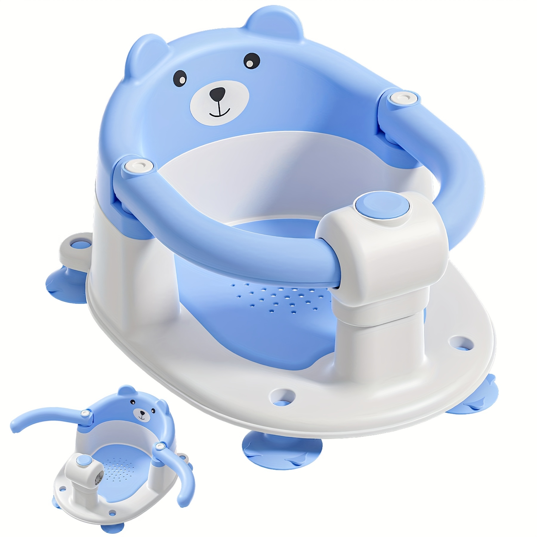 Baby Bath Seat for 6 Months and Up with Non-Slip Suction Cups and Soft Cushion, Toddler Bath Support Chair in Multiple Colors