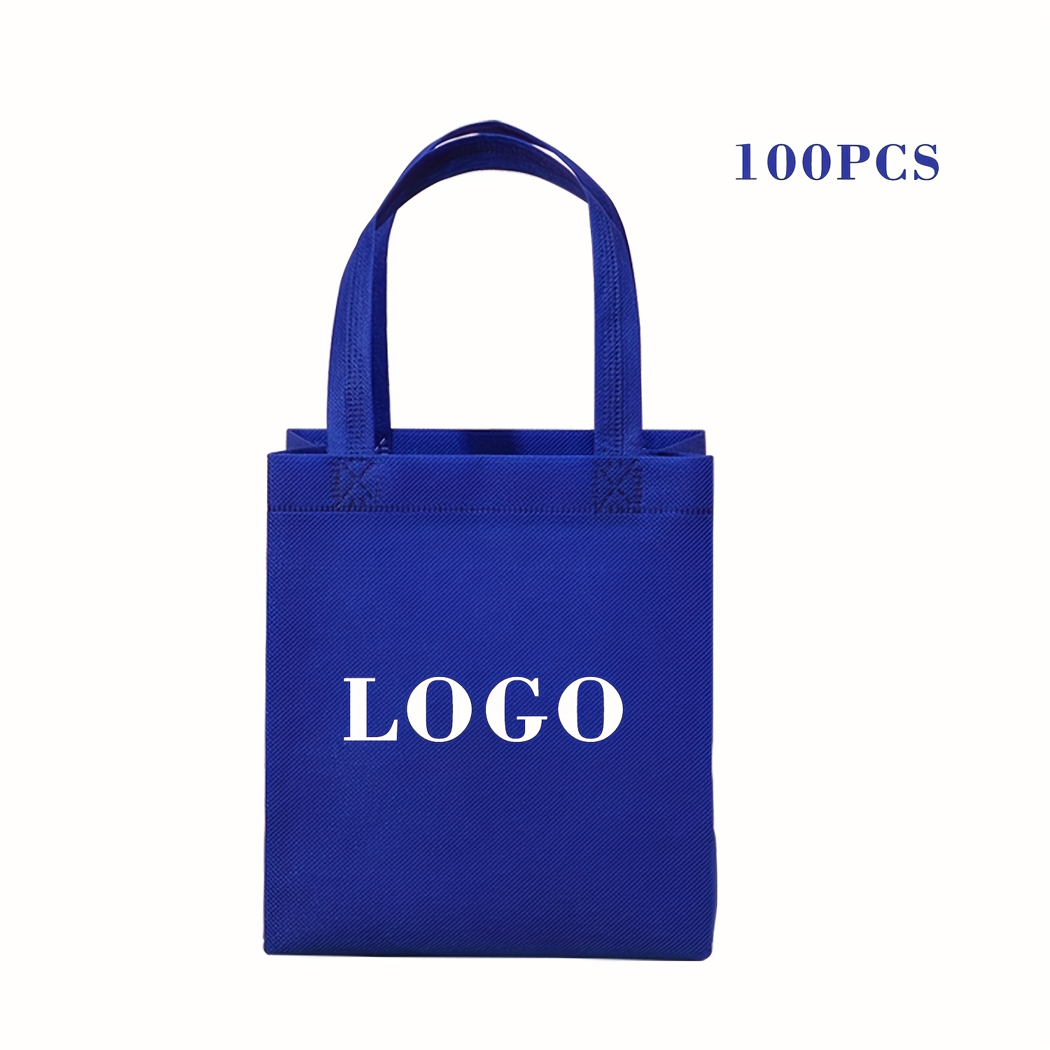 Custom 100pcs Tote Bag with Logo Text Heat Transfer