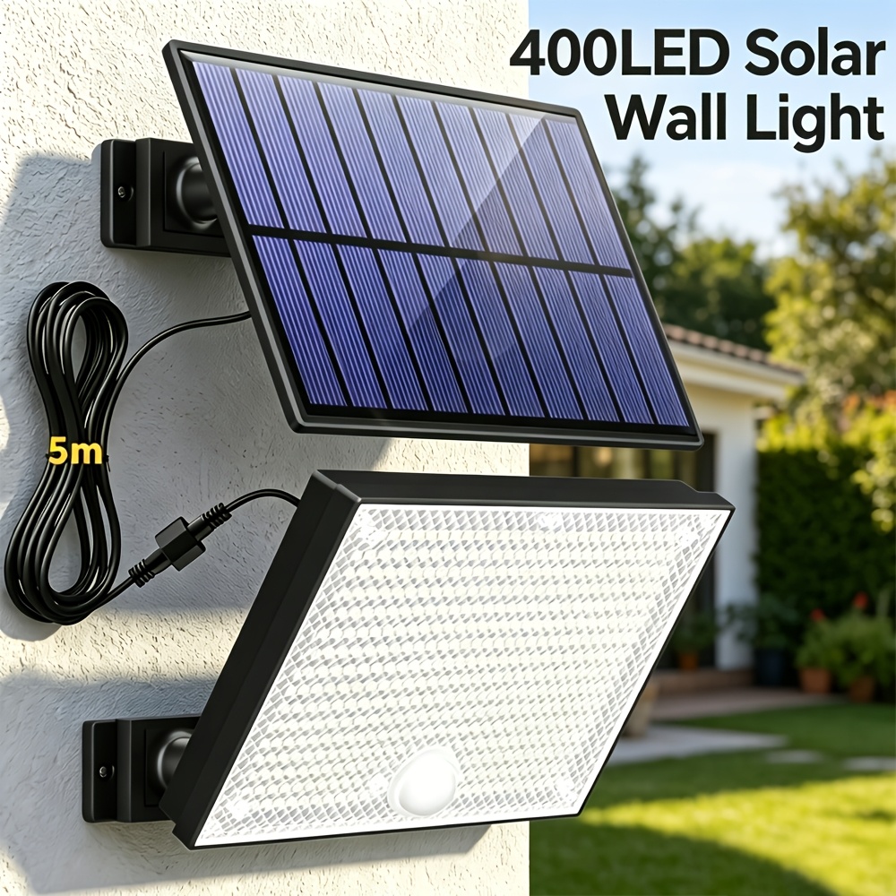400 Led Outdoor Motion Sensor Light, Floodlight, Comes With 16.4-foot Extension Cord, Ip44 Wall Light, Equipped With…: retailer-supplied image