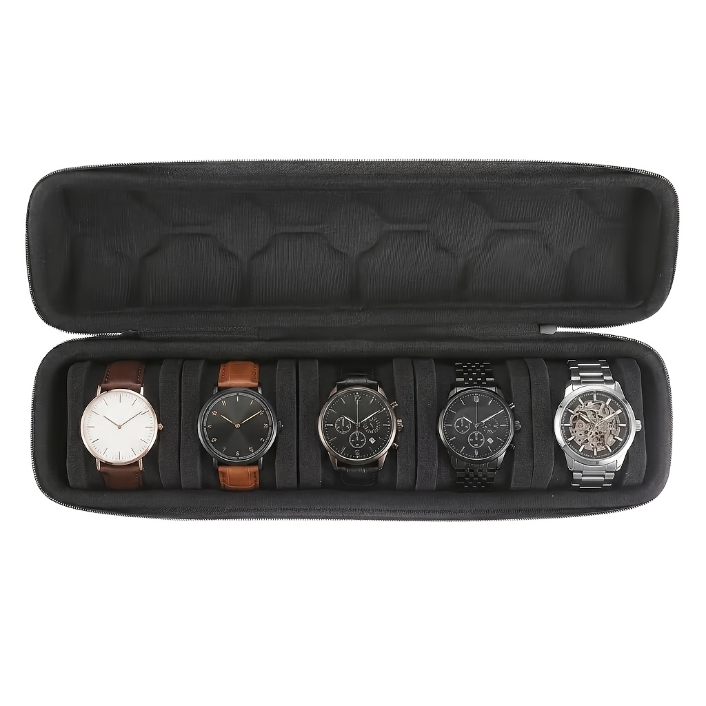 5-Compartment Watch Storage Solution with Cushioned Divider