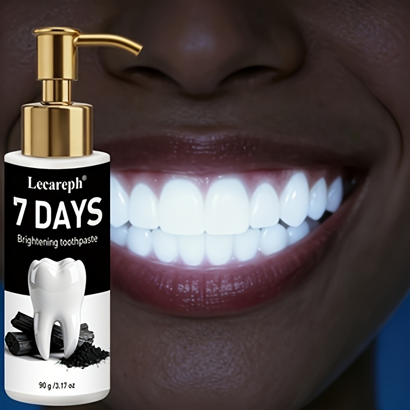 lecareph 7 days activated charcoal   natural mint flavor deep cleaning deep removal through brushing   teeth   gentle non irritating daily use   teeth 90g 3 17oz