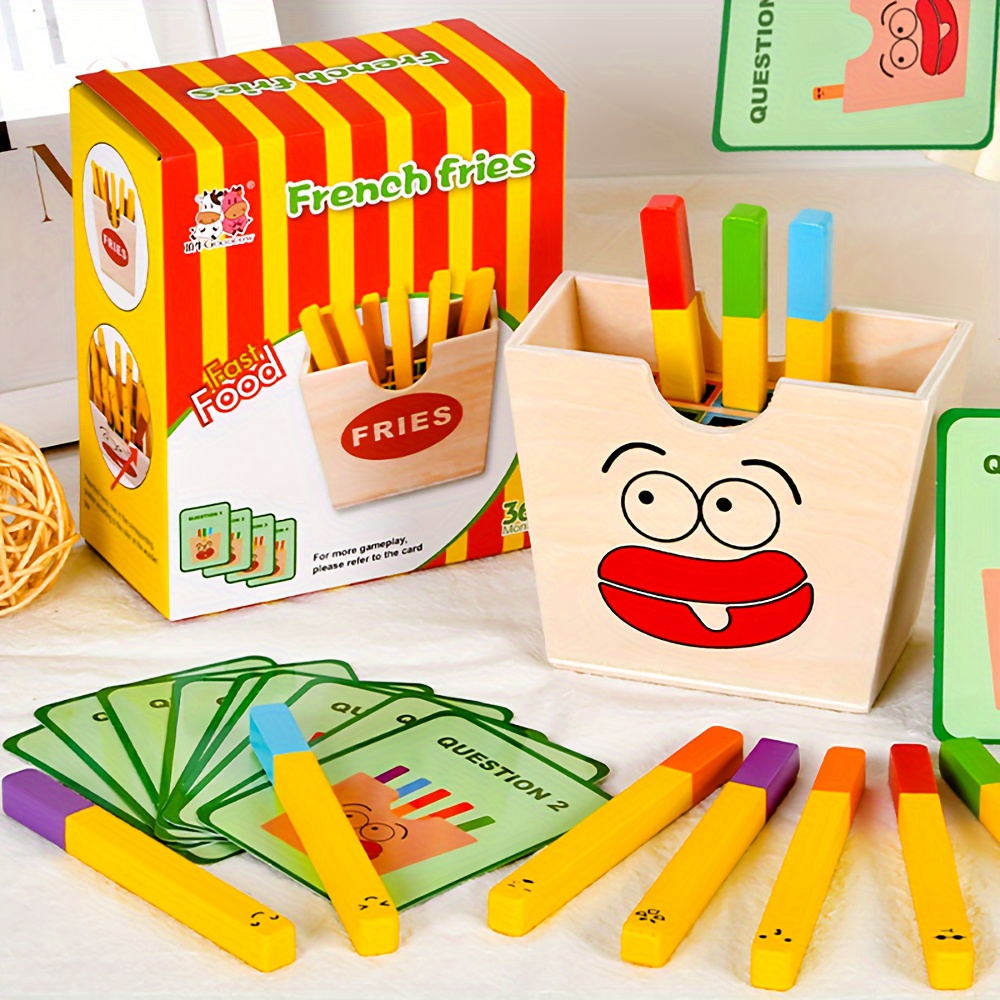 

Montessori Color Matching, Emotion Matching, Sensory Game Toy, Fine Motor Skills Training, Hand-eye Coordination Training, Game Toy, Colorful Simulation French Fries, Pretend Play Toy, Birthday Gift