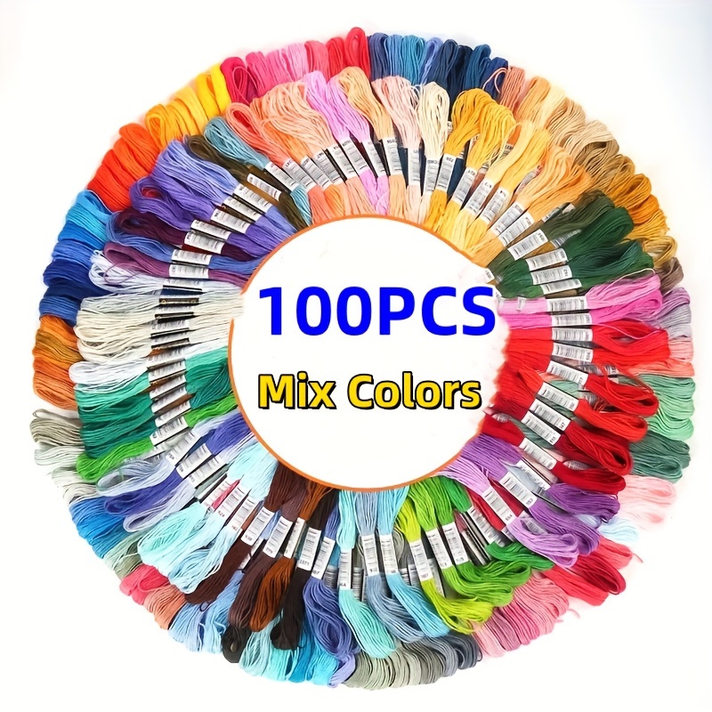 

écheveaux de fil à broder de qualité supérieure - 315 pouces de fil de polyester de couleur mélangée pour de croix, , les manuels et les kits de couture - assorties