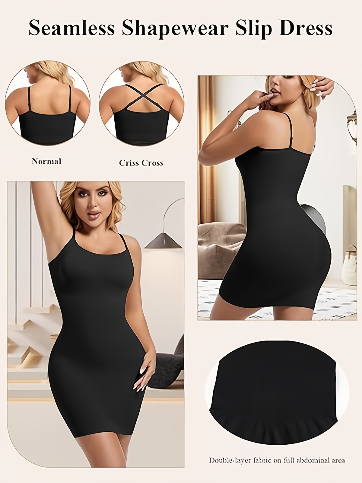 shapewear under dress Jocelyn Backless Shapewear Mini Dress - Latte main image 1