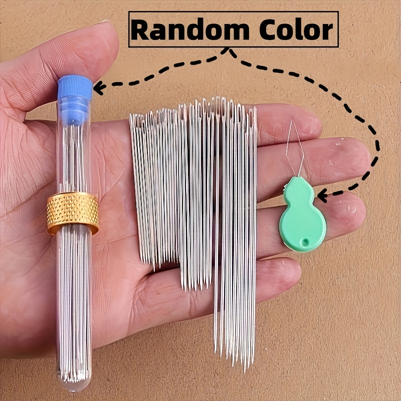 40pcs Home Sewing Needles Large Hole Needle Steel Needle Elderly Quilt Handmade Clothes Embroidery Flower Needle Sewing Needle