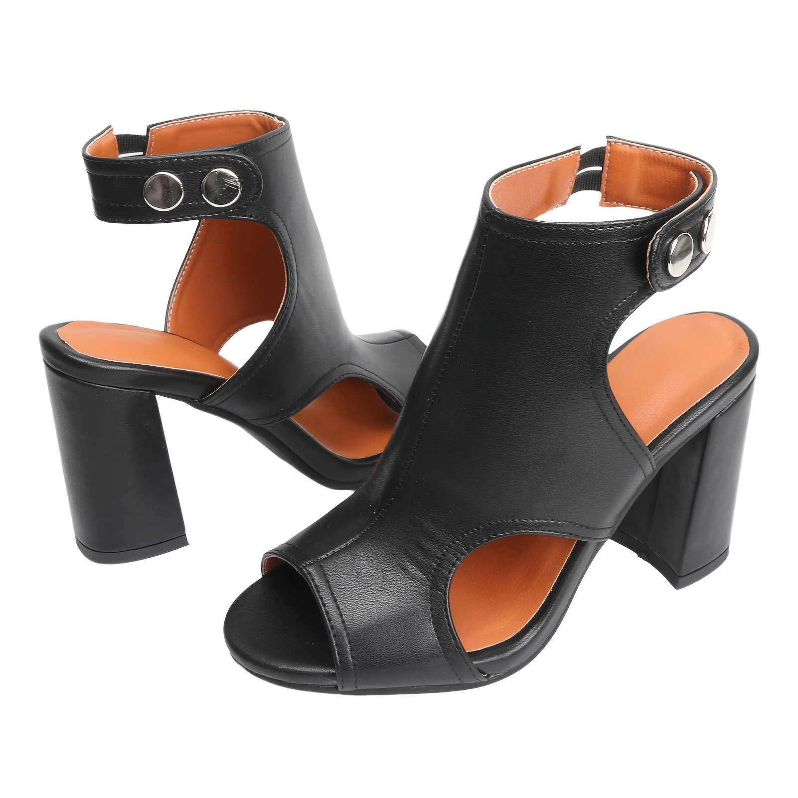 Open Toe Booties for Women Dressy Sandals Toe Boots Block Heels Summer  Shoes