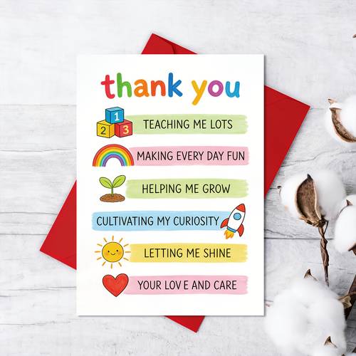 a gratitude card growth and companionship with a red envelope serves as a daily of thanks suitable for teachers parents caregivers and more