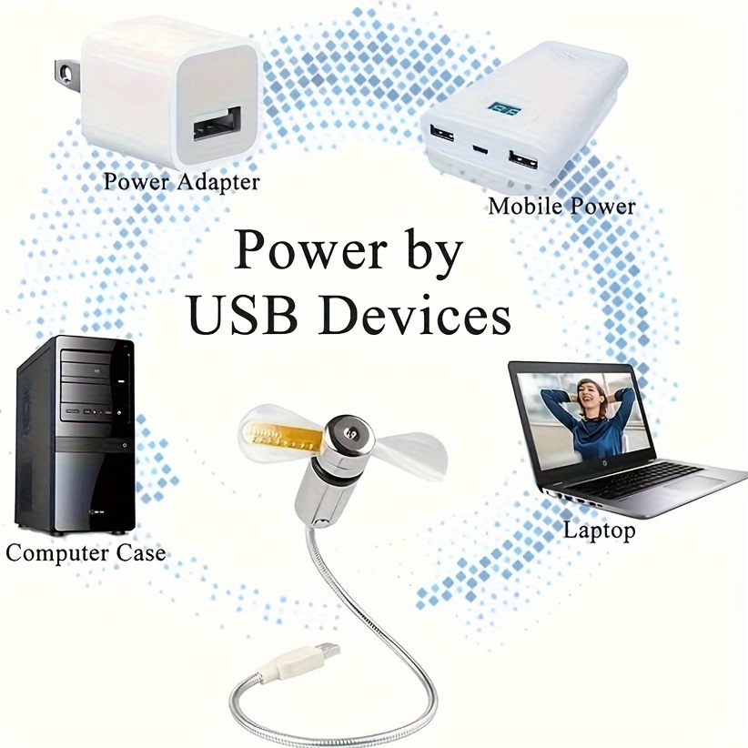 portable usb clock fan with led display silent and energy saving cooling suitable for desktops laptops and tablets space saving design adjustable wind speed details 4