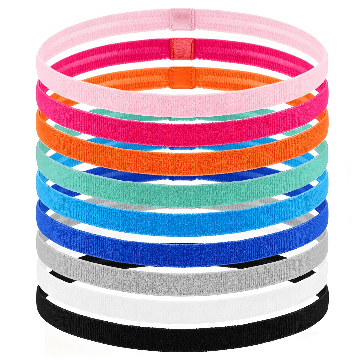 TEMU Non-slip Elastic Sports Headband, With Non-slip Non Slip Non Slip Silicone , Sweat-absorbing Headband For Men And Women, Suitable For Football,