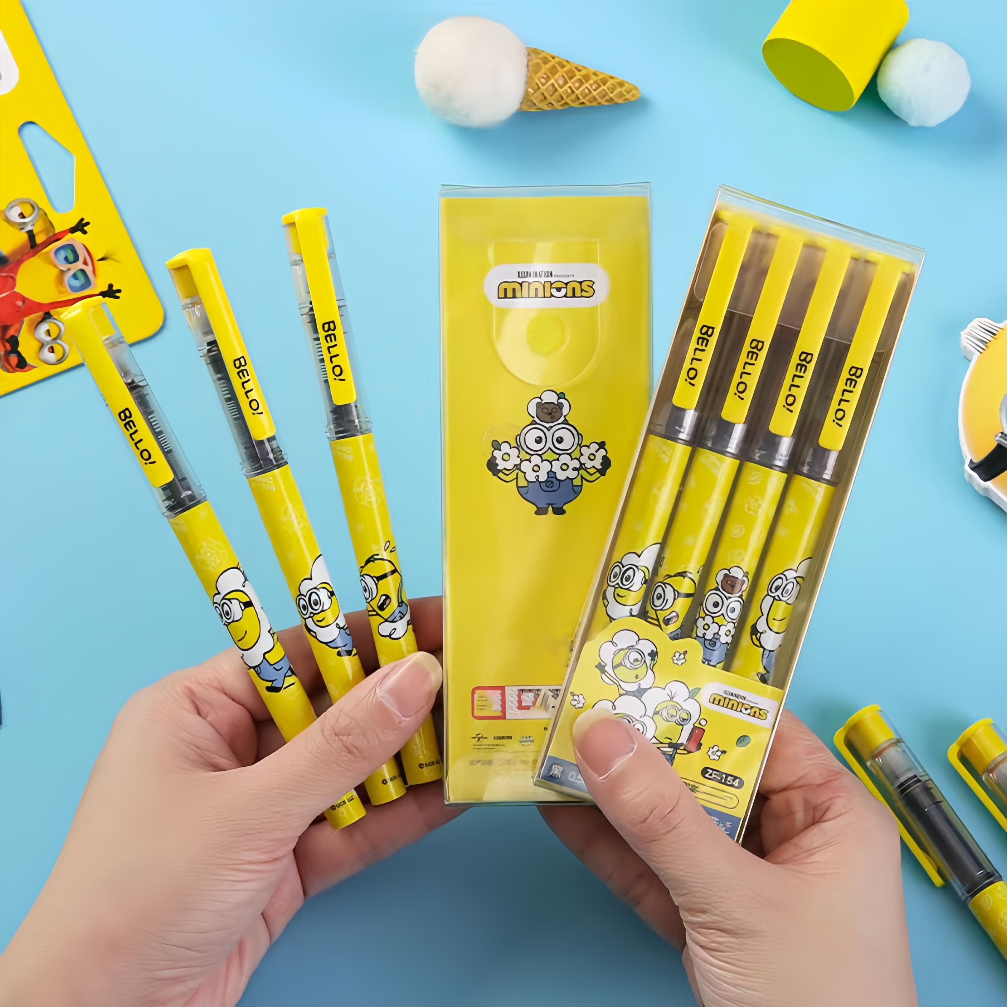 

4pcs Minions Pens, -drying Pens, - -end Writing Pens, Pen, , Gel Pen, Pen, Gel Pen