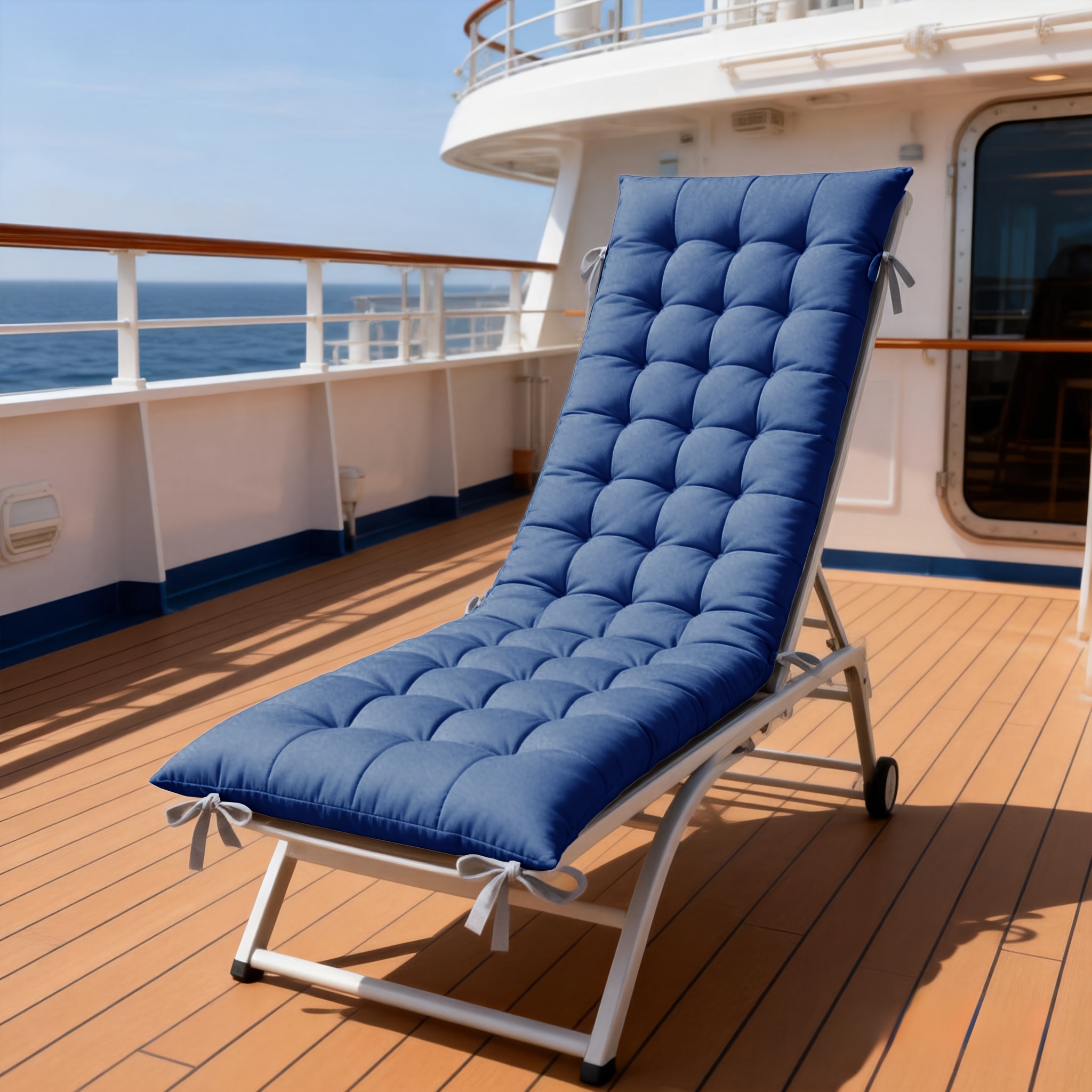 item picture 1pc marine long quilted cushion solid color polyester cushion quilted   not easy to   comfortable and breathable relieves prolonged sitting suitable for marine seats yacht benches and outdoor use