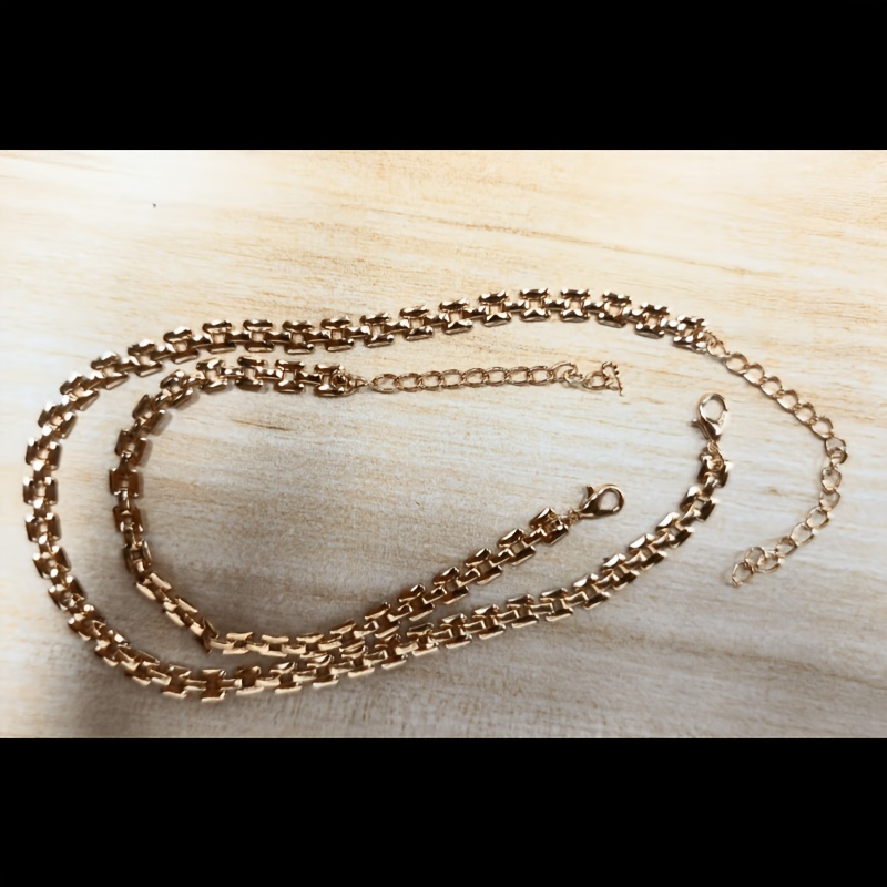 TEMU Ensemble 2pcs Collier + Bracelet à Fermoir Carré en Acier Inoxydable 316, un Ensemble de Collier et Bracelet Tendance et pour Femmes, Adapté à
