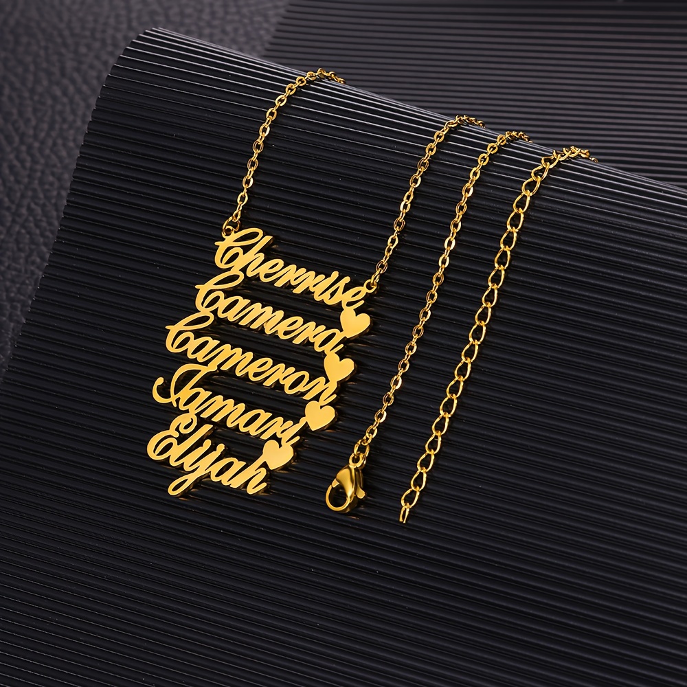 TEMU Personalized Stainless Name Necklace, Family Necklace With Multiple Names, A Gift For Grandma, , And Mother