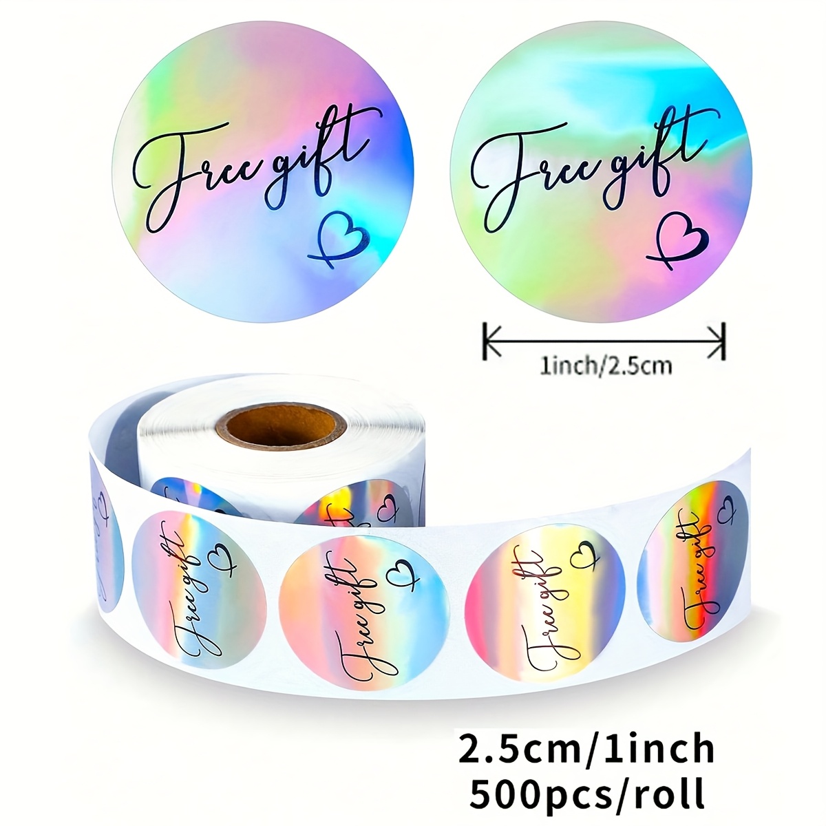 TEMU 500pcs 1-inch Holographic Thank You Stickers, Baking And Craft Decorative Stickers, Business Product Packaging Stickers, Gift Box Decorative