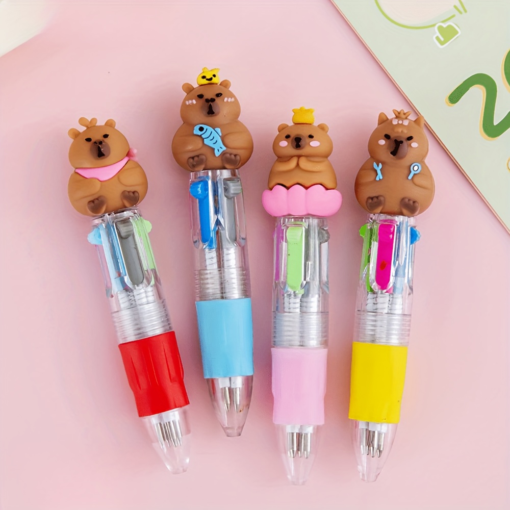 30pcs multi color round capybara retractable ballpoint pen   color pen portable for learning and office   reward ideal gift for   Product details 6