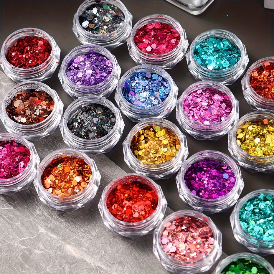 Mirror Iridescent Mixed Hexagon Nail Glitter Sequins Laser - Temu