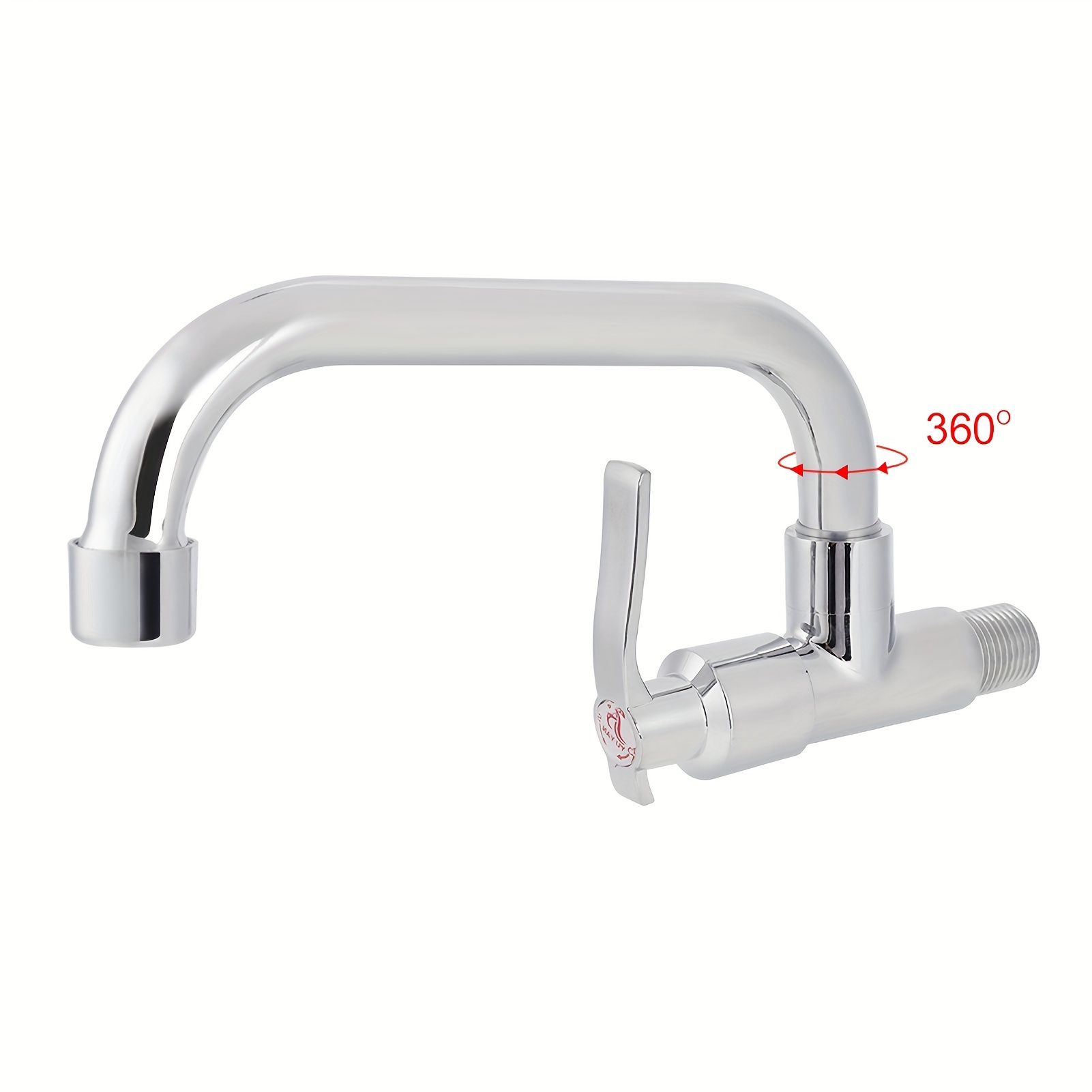 

G1/2in Water Faucet, 20cm Kitchen Faucet Wall Mounted Single Cold Water Tap Single Handle Kitchen Sink Faucet For Home Use Accessories - 360° Rotating, Wall Mounted Design, Proof And Durable In Use
