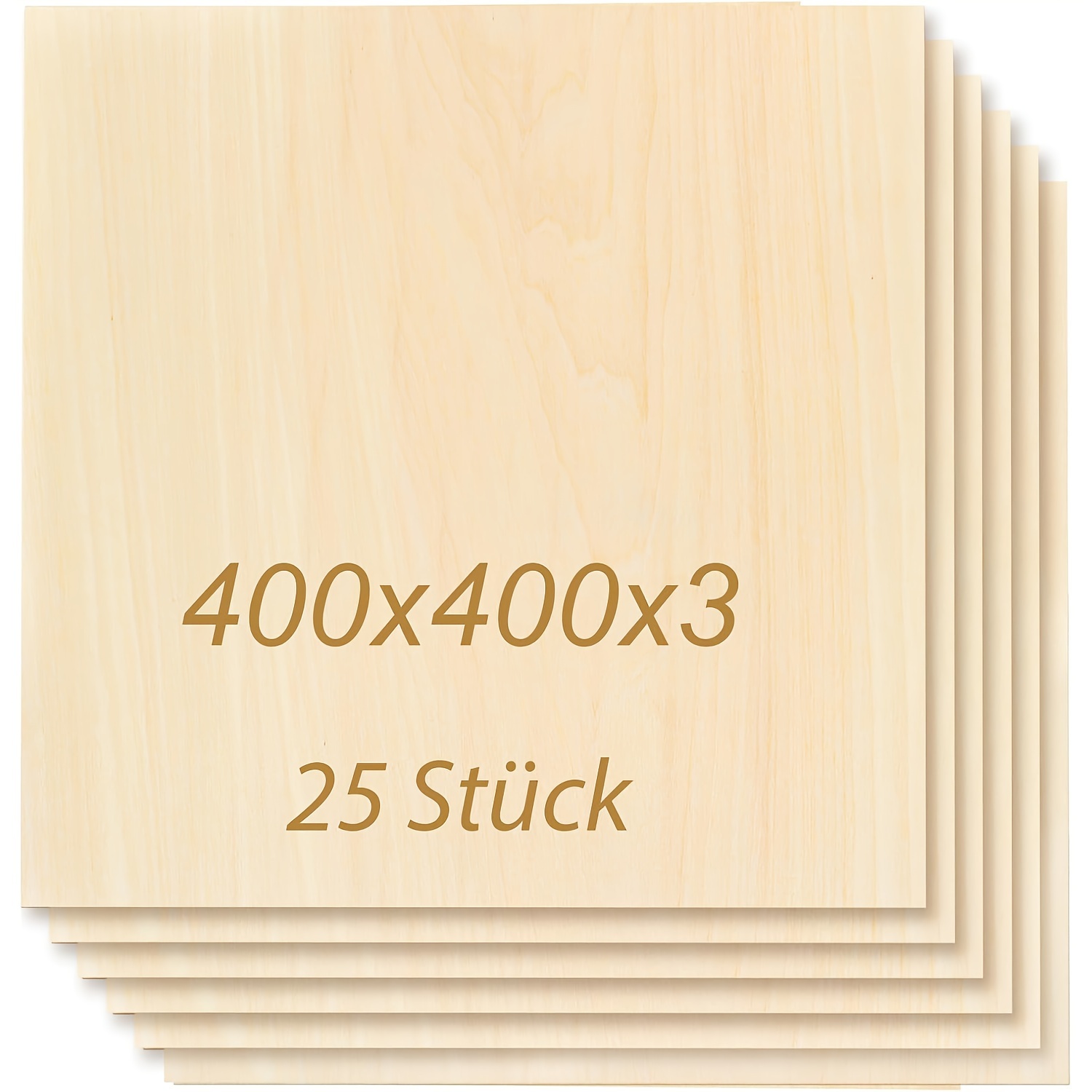 

Pack Of 25 Plywood 3 Mm 400 X 400 Linden Plywood Laser Compatible Linden Wood Panels 3 Mm Laser Plywood For (400 X 400 X 3 Mm, Pack Of 25)