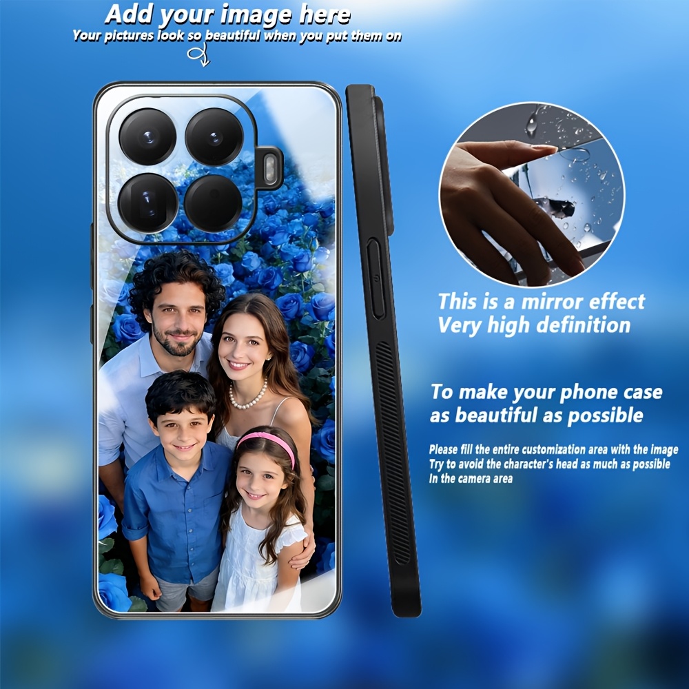 TEMU Phone Case: Custom Family Photo Style Mirror Phone Case, Suitable For Xiaomi 17t/17t Models, Hd Customization For Lens And Back, Drop-proof Soft