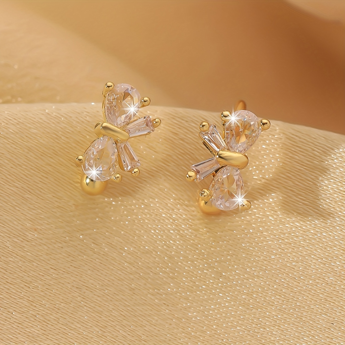 Stylish Zirconia Bow Earrings for Women