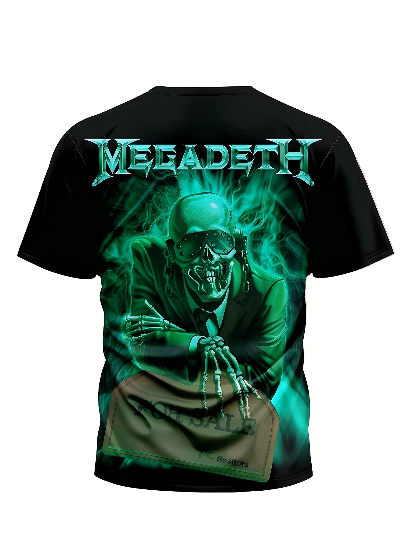 item picture mens   skull and flame print t shirt   logo casual crewneck top for rock music lovers comfortable daily wear soft fabric machine washable