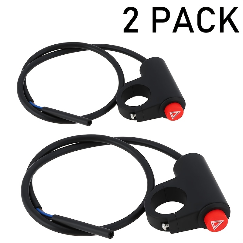 TEMU Universal Motorcycle Warning Light Switch Button Motorbike Scooter Signal Flasher Lamp Switches Moto Additions[2pack], Without Battery