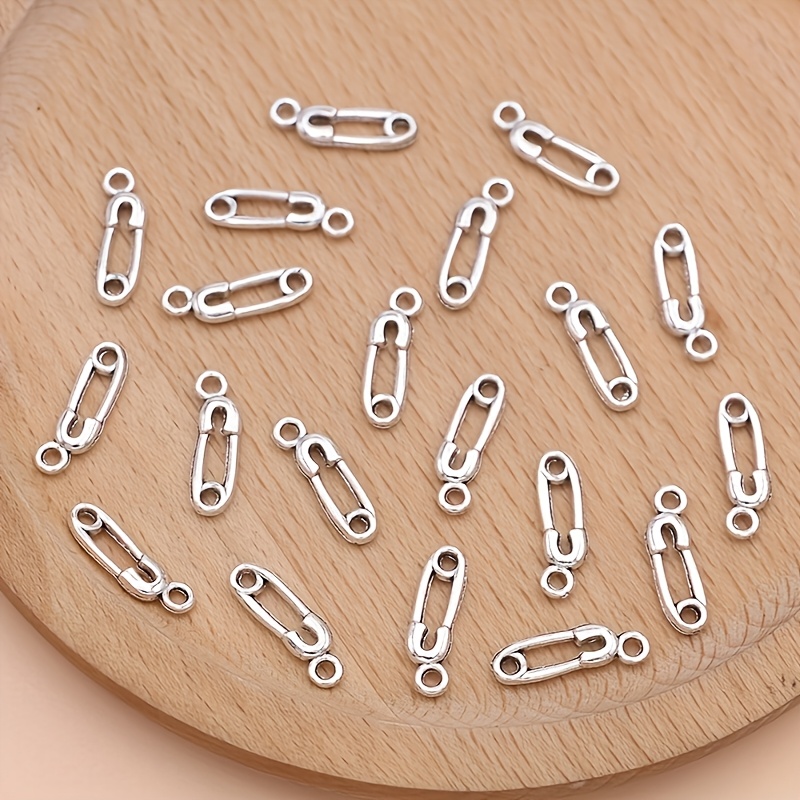 20pcs Silvery Small Safety Pin Charms Pendants For Jewelry Making Diy Necklace Bracelet Earrings Key Chain Accessories