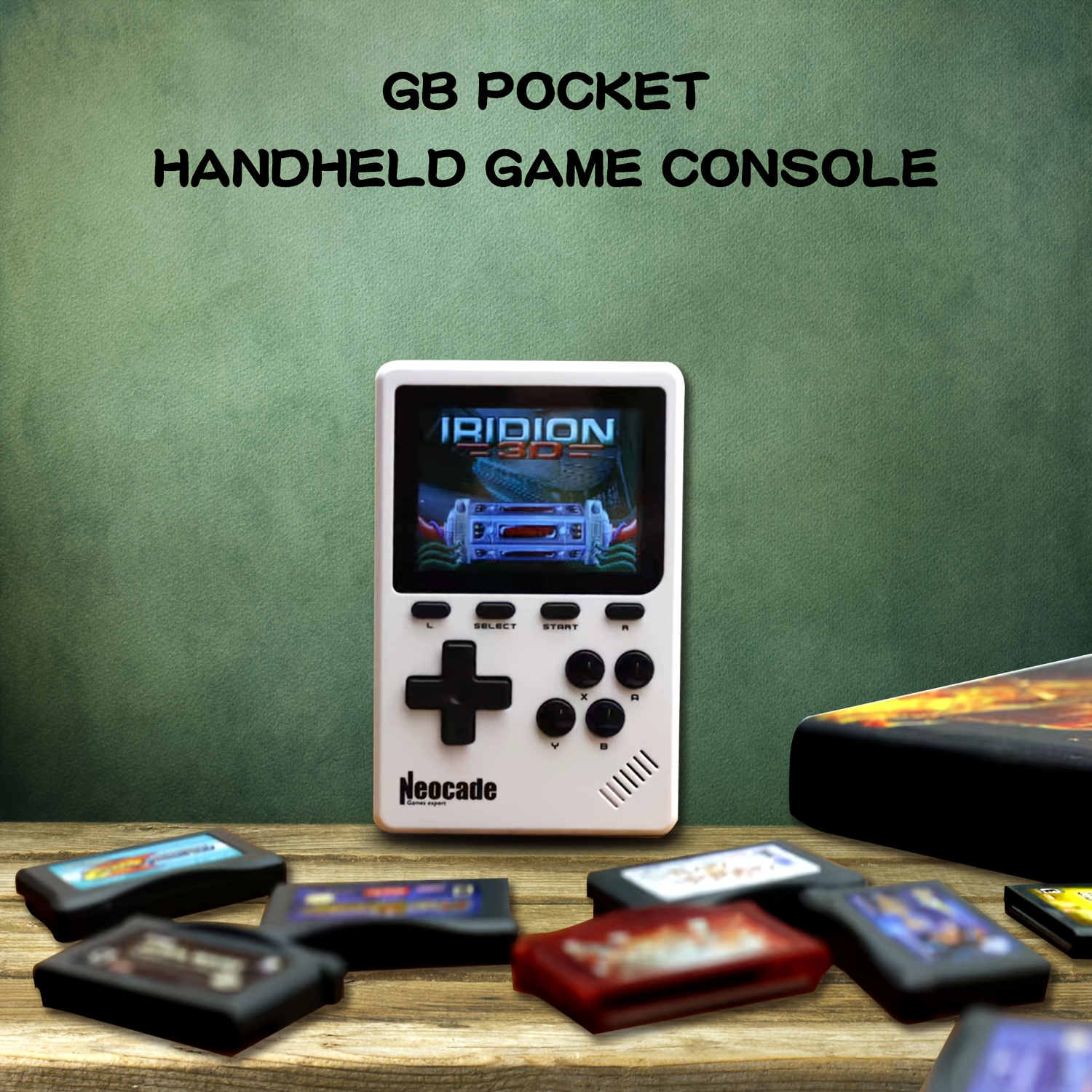   gb pocket     gba cartridge support   display usb powered portable emulator for   white blue   details 1