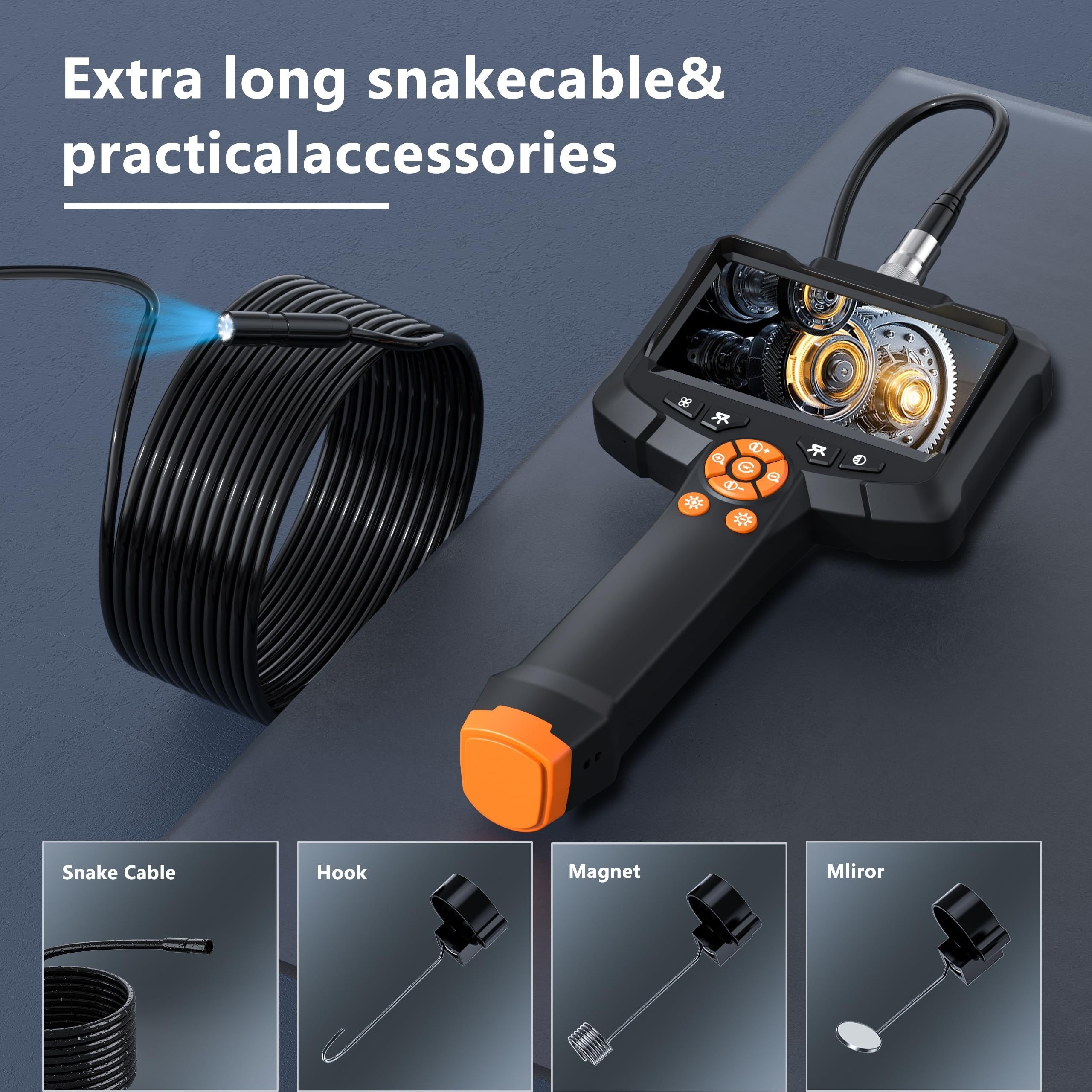 16.5ft Borescope Camera With Light, 4.3"/2.4" Endoscope Camera With Light, IP67 Waterproof Endoscope, 1080 HD Inspection Camera, Snake Camera, Endoscope Camera Gadgets For Men 6 16.5ft Borescope Camera With Light, 4.3"/2.4" Endoscope Camera With Light, IP67 Waterproof Endoscope, 1080 HD Inspection Camera, Snake Camera, Endoscope Camera Gadgets For Men - Image 6