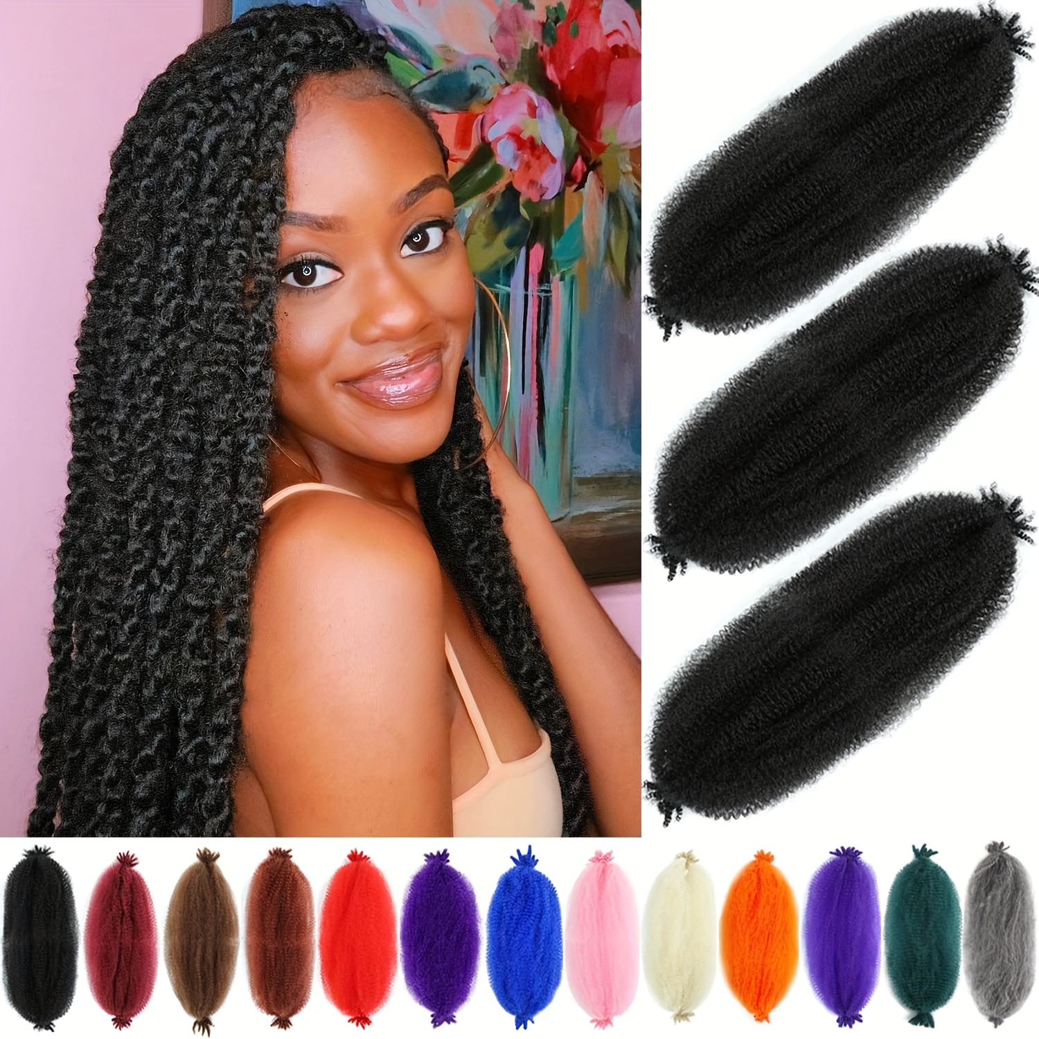 3 packs twist braiding hair 8 inch pre separated - Temu South Africa