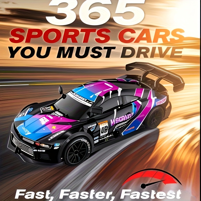 Thcbme High-Speed Remote Control Drift Car with Wireless, Drift Tires & Cool LED Lights - Racing Stunt Car for Kids/Adults, Compatible with AAA Batteries - Birthday/Christmas Gift for Boys & Girls (Purple/Green), Remote Control Car for Adults, Sleek Design, Durable Construction