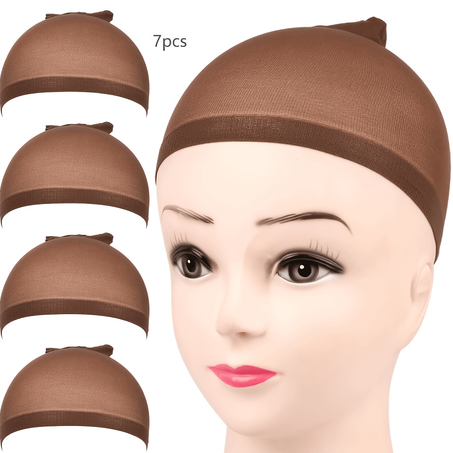 TEMU Bonnet à cheveux marron foncé, filet à cheveux invisible élastique et respirant, convient aux perruques à dentelle frontale, par les coiffeurs