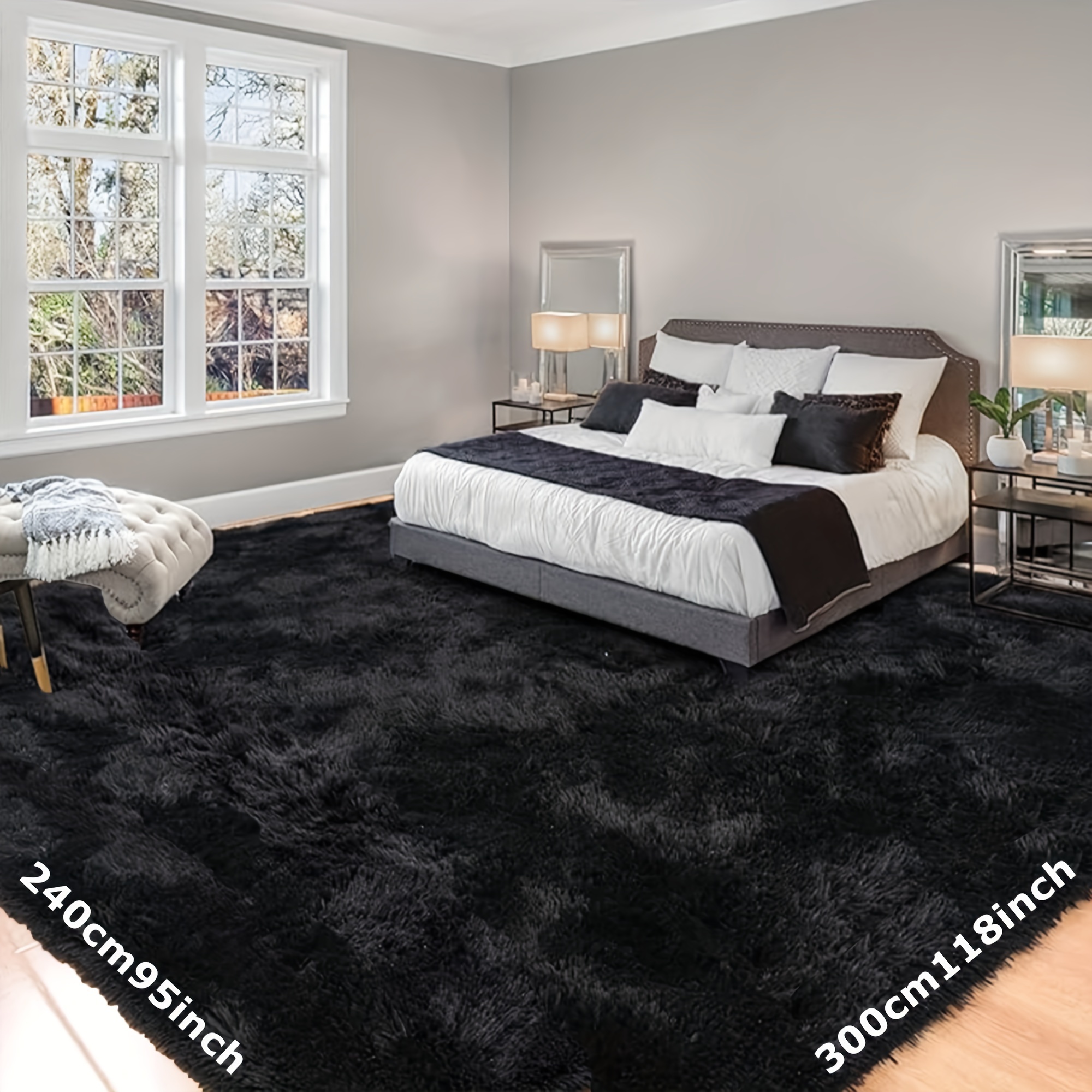 1pc Light Gray High Loop Anti-slip Long Strip Tie-dyed Carpet - Super Soft, Skin-friendly, Easy To Clean, Machine Washable, Durable, Living Room, Bedroom, And Multi-scene Use Carpet