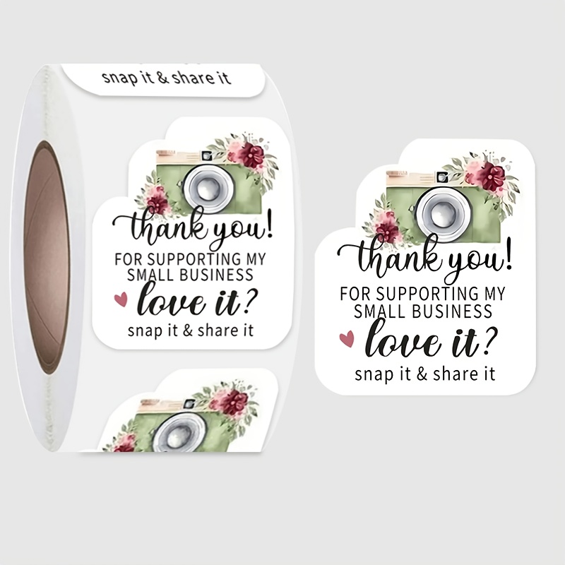 TEMU 500 Thank You Stickers Roll, We Appreciate Your Order Of Snap Share Stickers, Adorable Snap Share Comment Stickers, Essential For Boutiques,