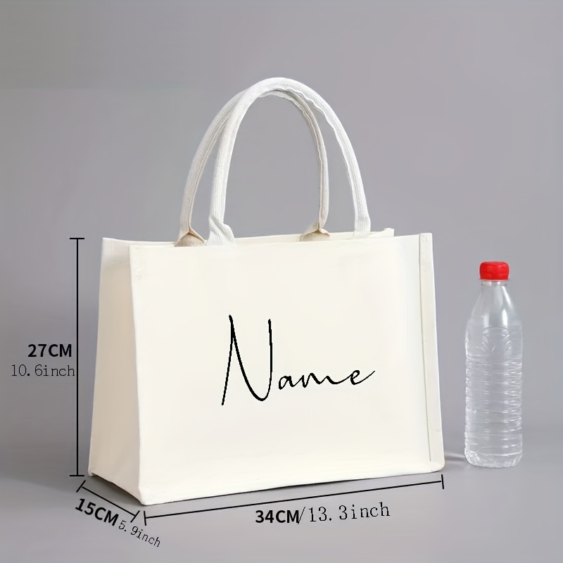 TEMU A White Handbag, Suitable For Weddings, Outdoor Travel, And As A Gift Bag For The Bride And Groom, Personalized With Names And Is Perfect For