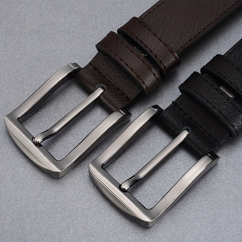 

1pc Men' Genuine Cowhide Leather Belt, With Western Alloy , Accessory For Middle-aged Men