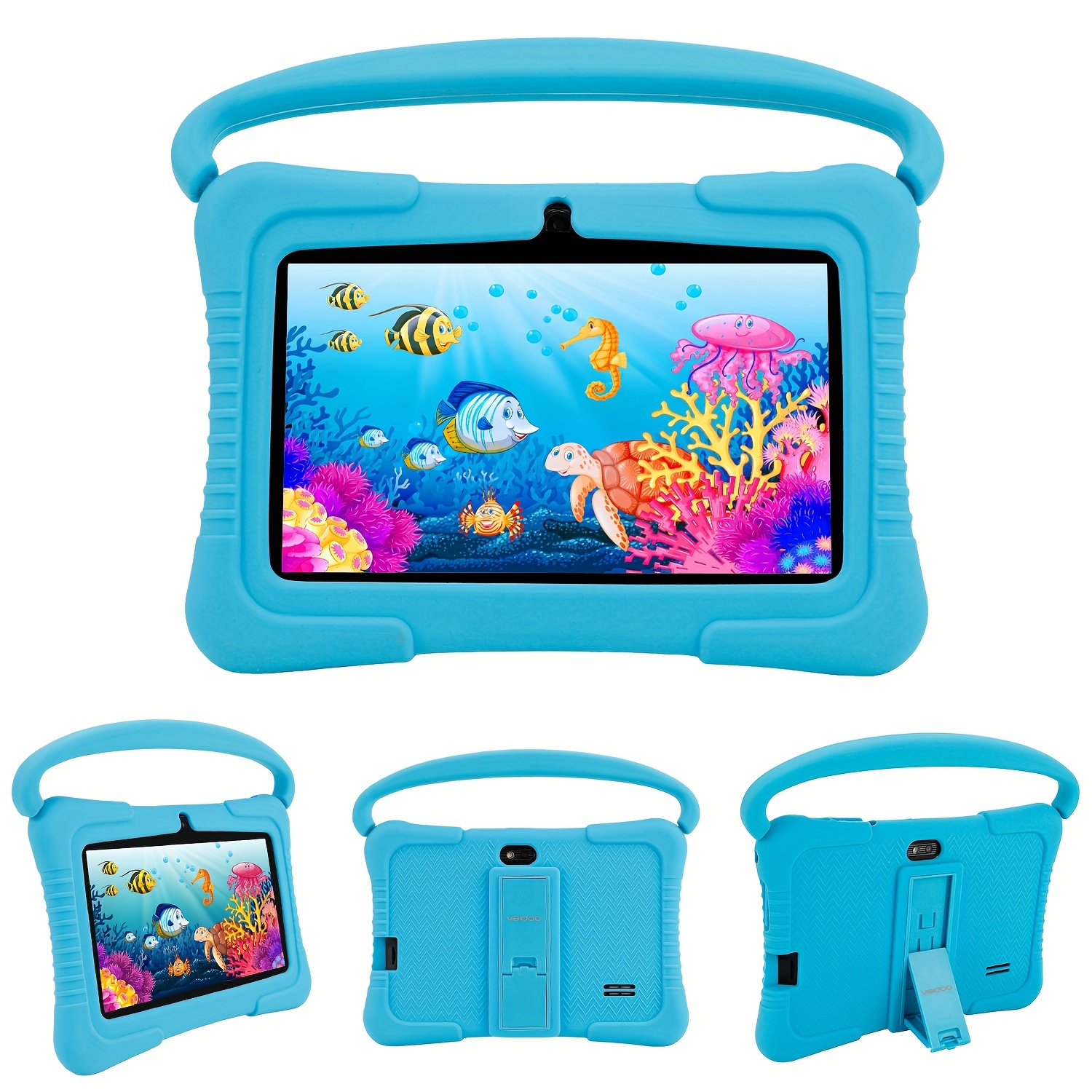 TEMU Veidoo, 7 Inch Kids Tablet, 2gb 16gb Rom/2gb +32gb Rom, Screen, Wifi, Dual Camera, Educational Games, App, Tablet, Tablet With Silicone Cover