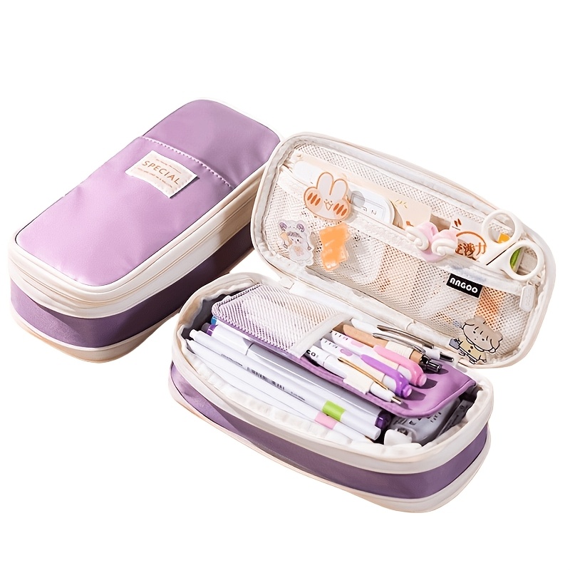 item picture high quality oxford fabric for school and office use durable portable pencil case large capacity with organized compartments suitable for students professionals and back to school gifts