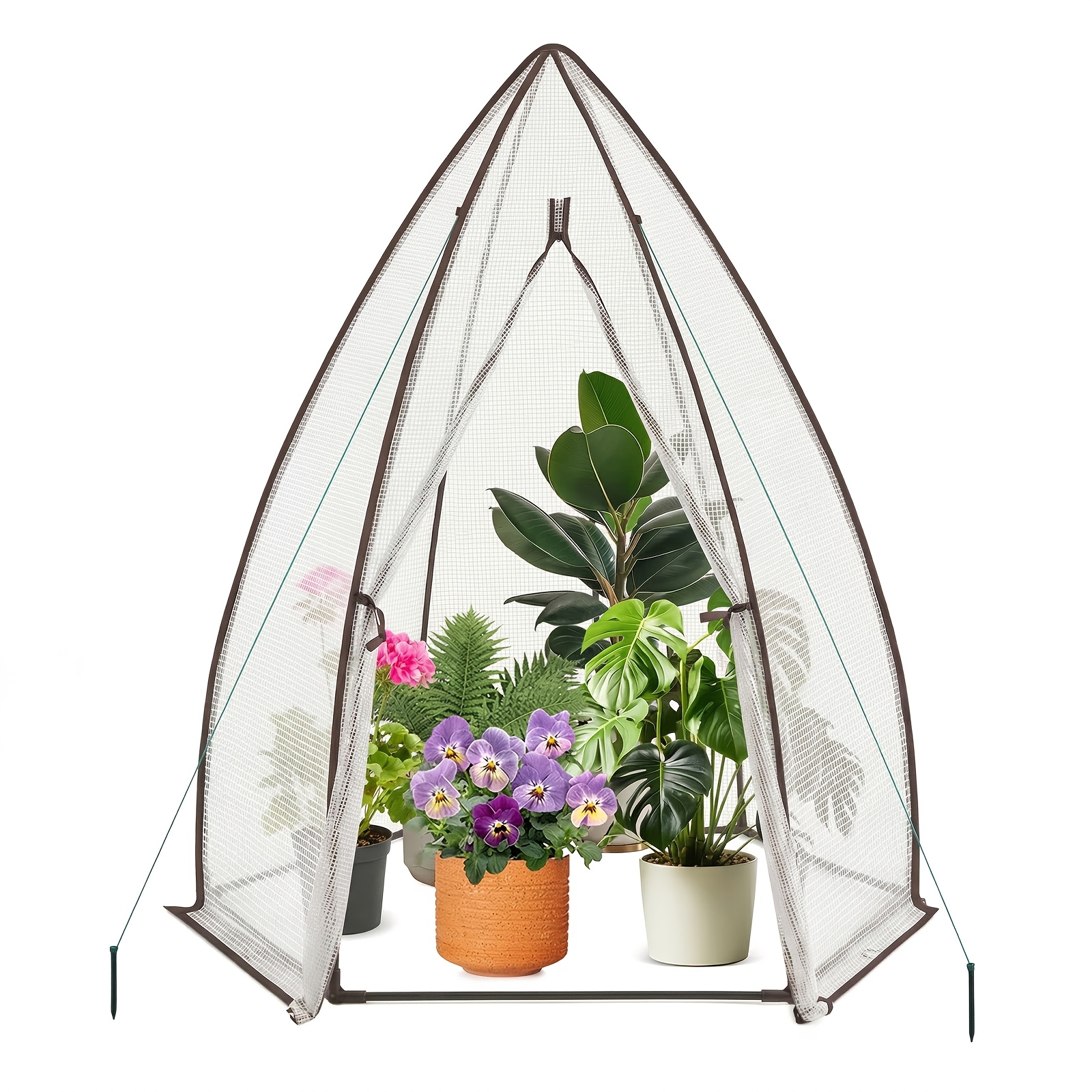 Image of Winter Protection Greenhouse 180×160×160cm – Winter-proof With Durable Film, Sturdy Construction & Zipper Door, Ideal As A Winterizing Tent For Garden & Balcony, White