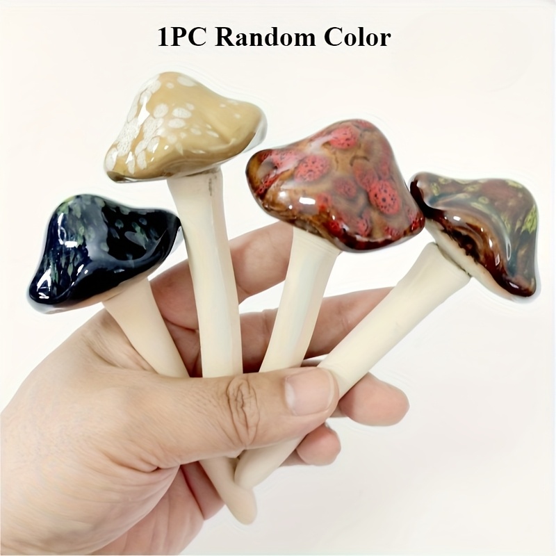 

Set Of 1 Decorative Mushroom Stakes In Colors, Enhancing , Patio, Or Planters. Ideal For Bonsai And Fairy Gardens, Featuring A And No Batteries Required.