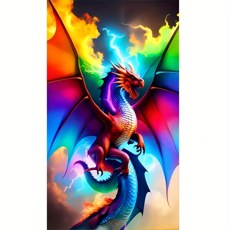 

1pc Dragon 5d Diamond Art Painting Full Round Diamond Handmade Craft Art Kits Home Wall Decor Gift