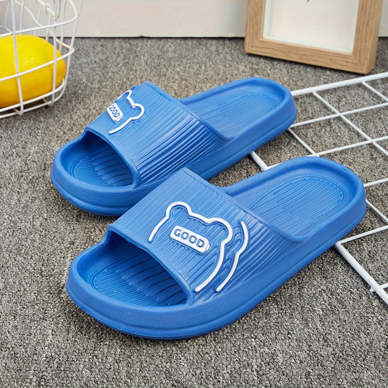 Casual Cartoon Open Toe Slippers For Boys, Non Slip Anti-odor Quick-drying Slippers For Indoor Shower Pool, All Seasons
