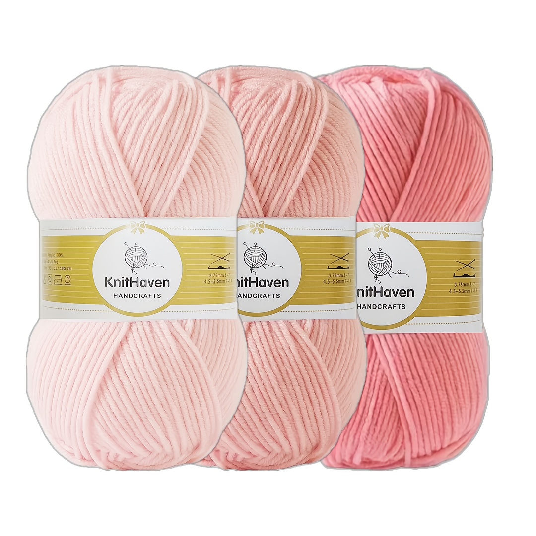 TEMU 3pcs, Beautifully Colored Yarn Ball Set, For Knitting Crafts, Handmade, 100% Acrylic