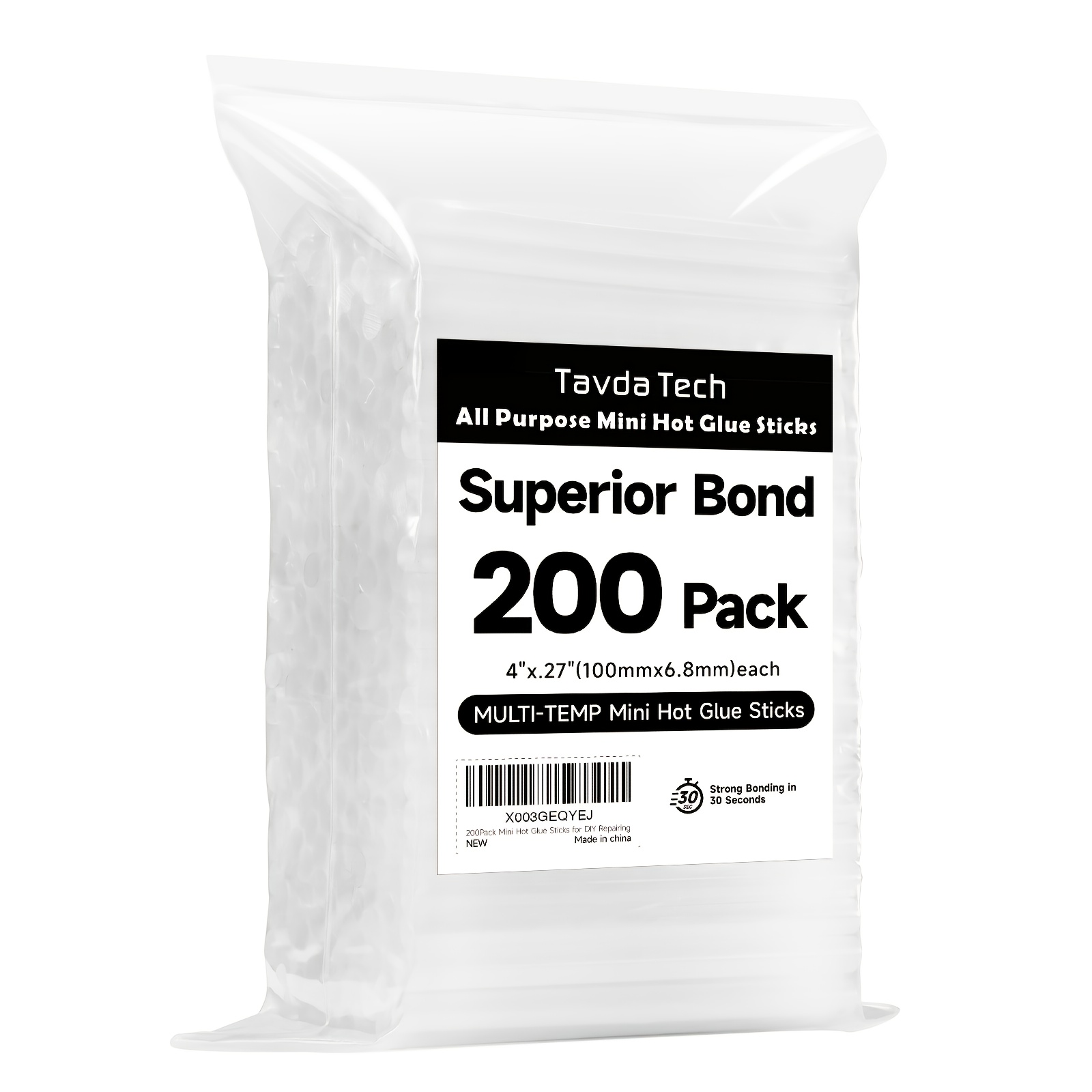 TEMU Mini Hot Glue Sticks, 4" And 0.27'' Diameter For Most Mini Glue Guns, 200 Pack Multipurpose Hot Glue Gun Sticks For Kids Adults Diy Art Craft