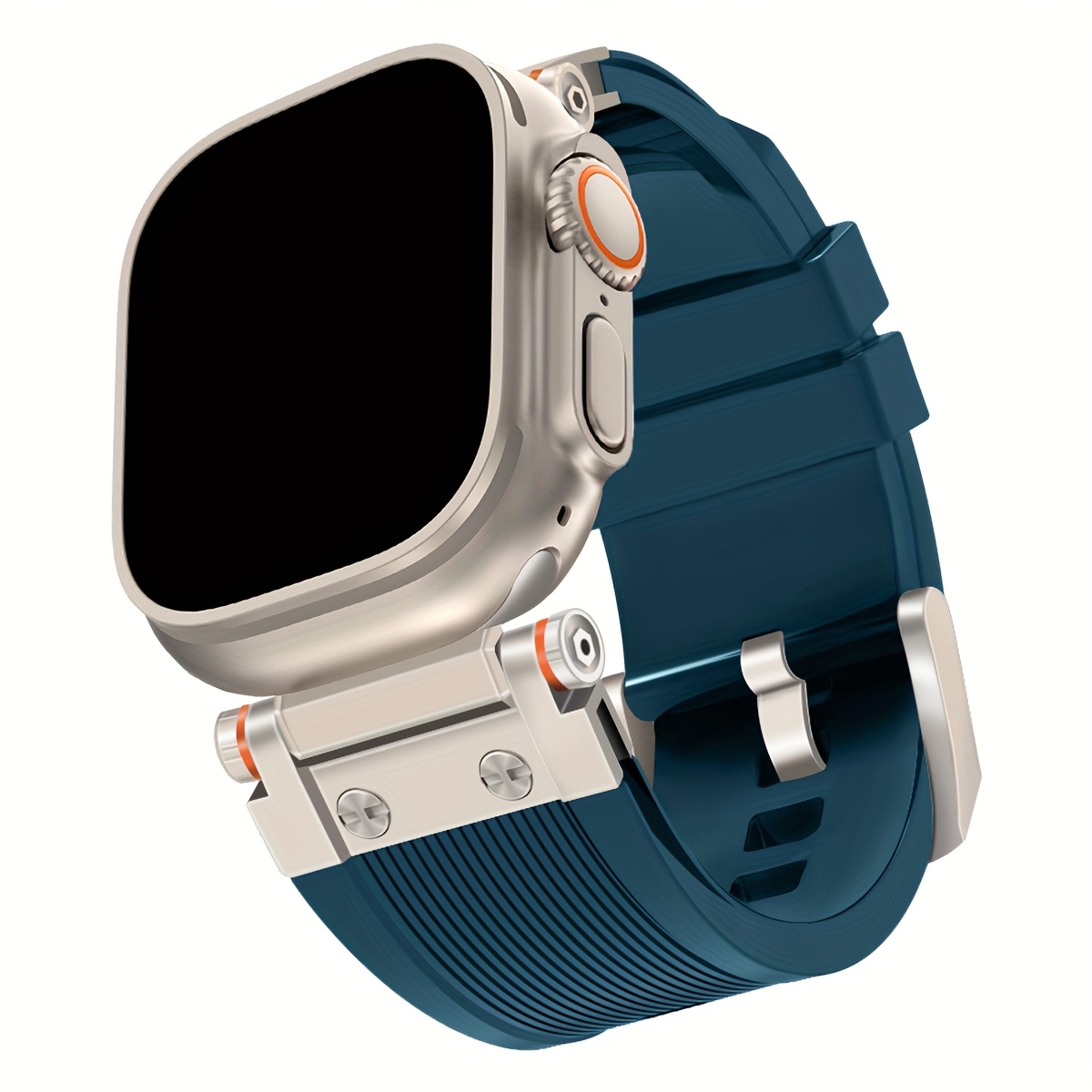 Silicone for Apple Watch Ultra 2, Available in Sizes 49Mm, 45Mm, 44Mm, And 42Mm. This Stylish Sports Strap Is Designed for Iwatch Ultra Series 9 Through 1 SE (Watch Not Included)