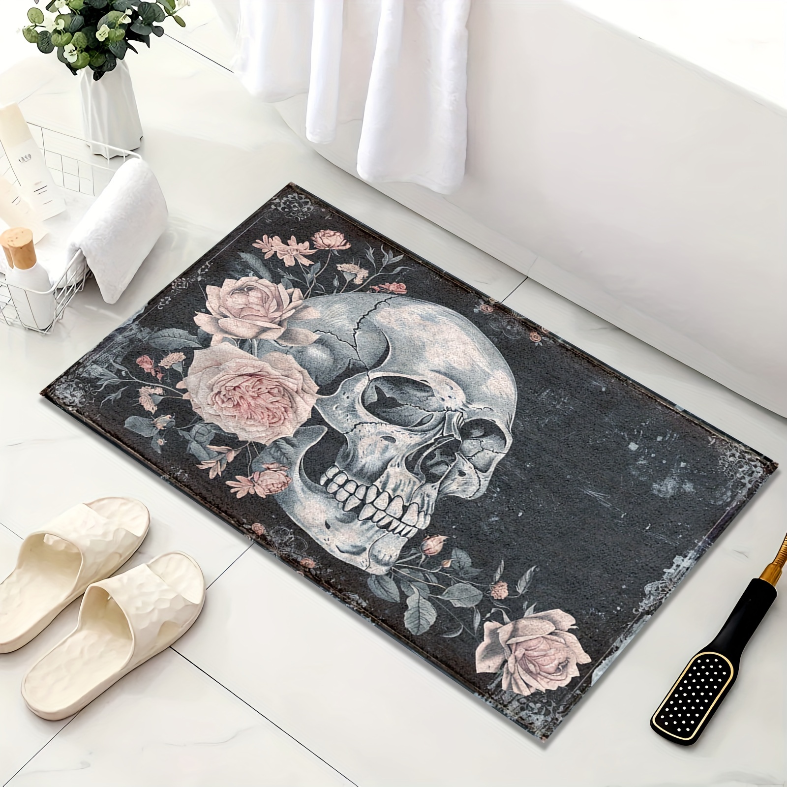 TEMU Halloween Bath Rug, And , , - , Bath Mat, -dry , -dirty, For & Bathroom Decor, (1pc), Fluffy Decor Decoration