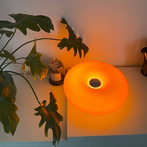 control orange donut table lamp with usb powered rechargeable bulb suitable for nightstand desk bedroom home office plug and play for spaces contemporary minimalist decor no