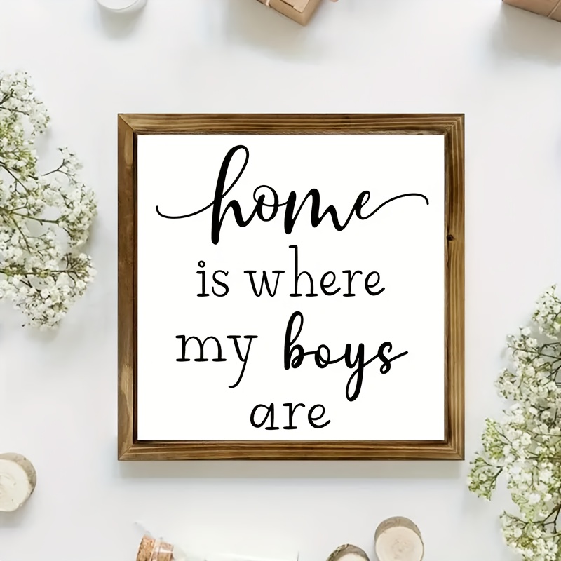 

- ' My Boys Are' Wooden - Housewarming , 8x8 Decor For &