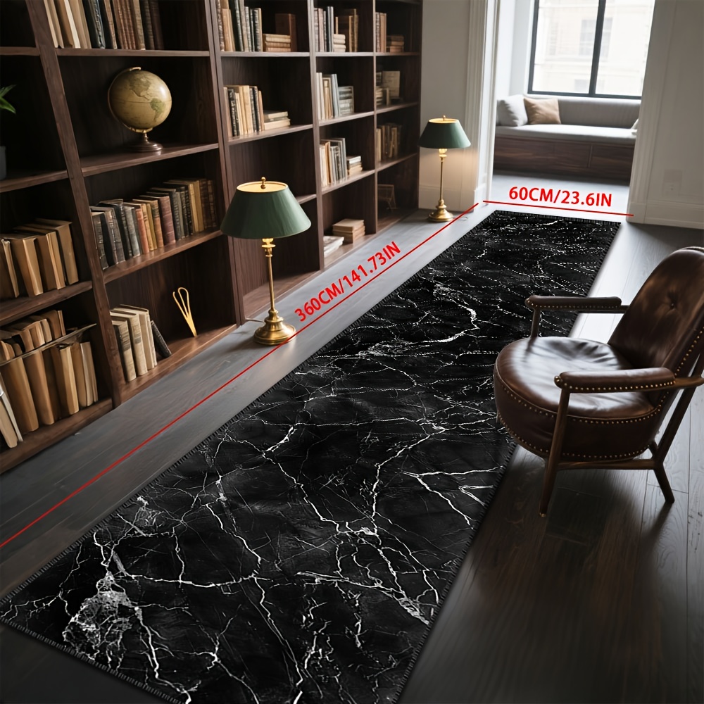 TEMU Tappeto passatoia per corridoio 1 pz in velluto Golden , stile moderno con motivo a crepe marmoree, tappetino e confortevole per zona cucina,